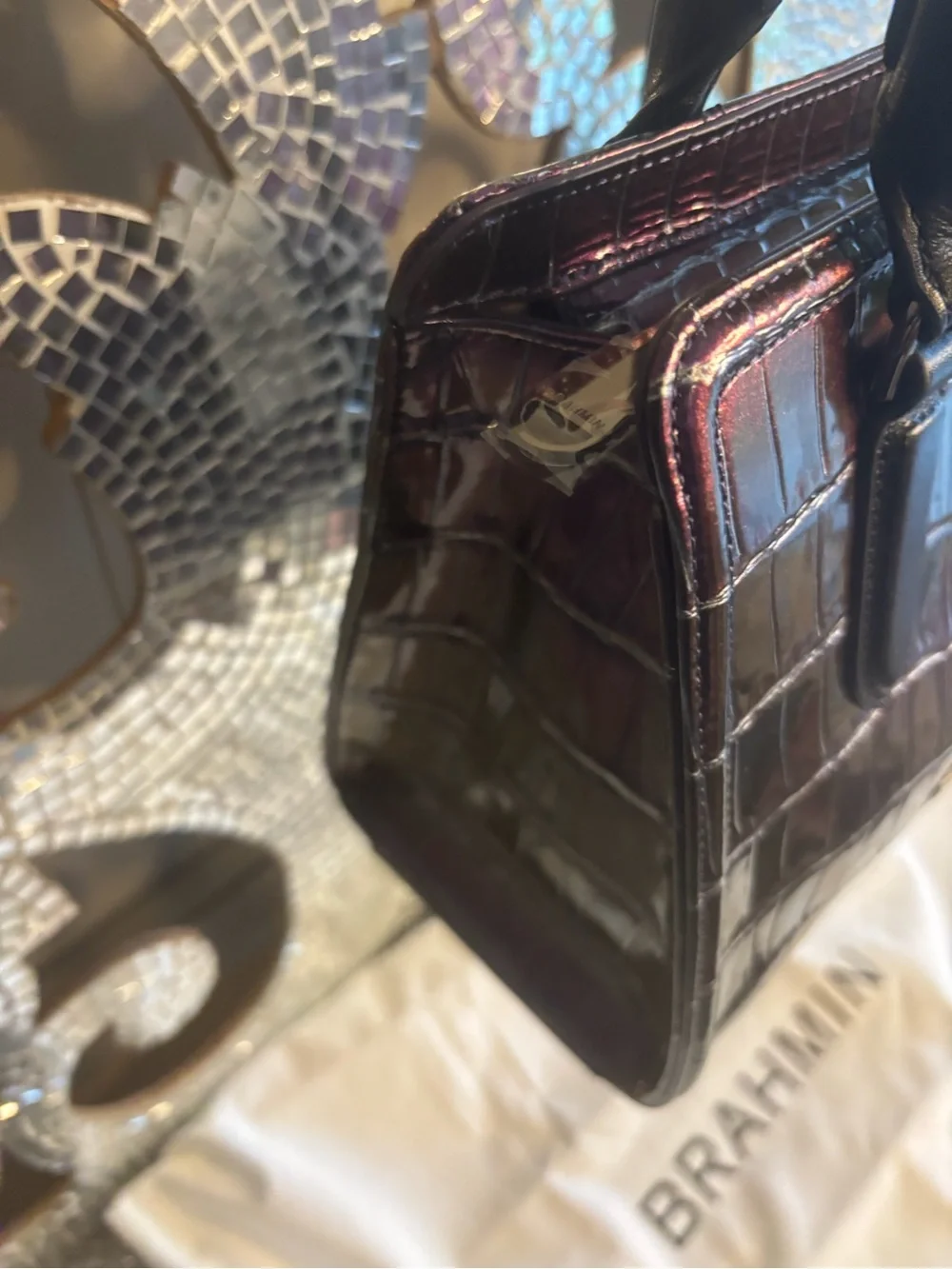 ⭐️Brahmin Cami Heroic Purple Kingstone Leather Satchel Handbag